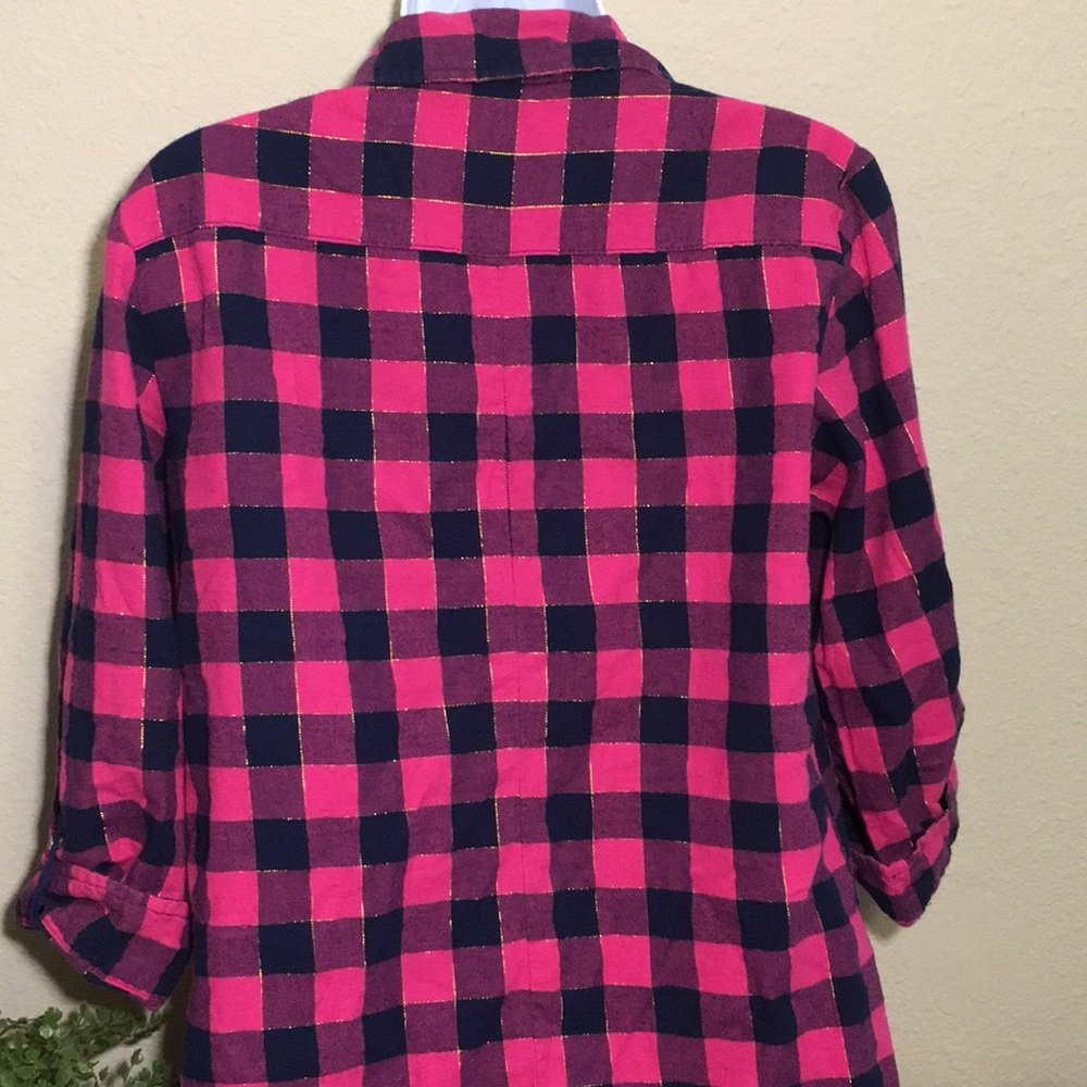 Aerie women’s pink and black button down shirt - Picture 5 of 7
